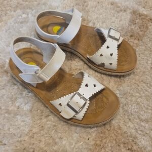 White Heart Cutout Kids Sandals